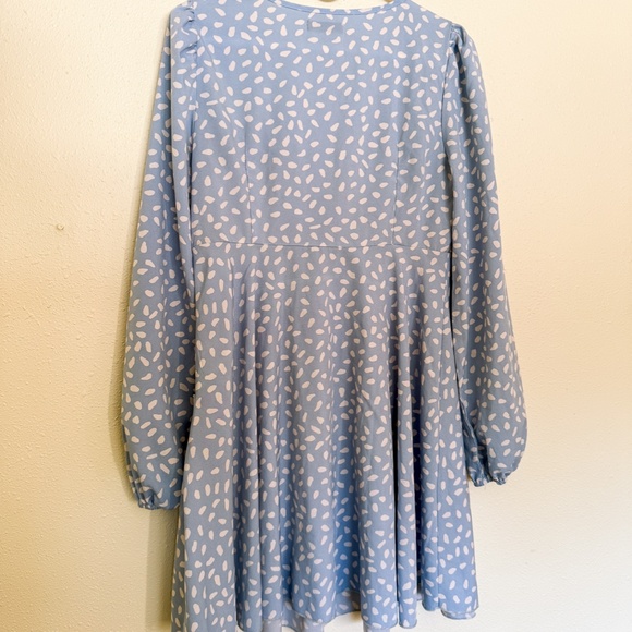 Vacay Lantern Sleeve Tie Front All Over Print Dress - Picture 3 of 6